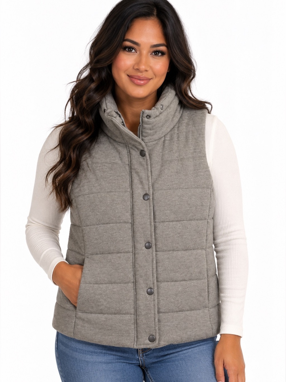 BE COOL Gray Quilted Vest